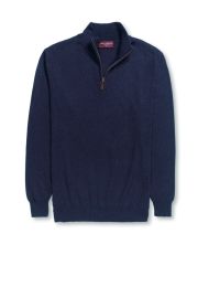 Dallas Navy Zip Neck Sweater