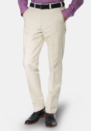 Tailored Fit Buckland Stone Cotton Linen Pants
