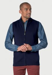 Lincoln Navy Cotton Blend Knitted Vest