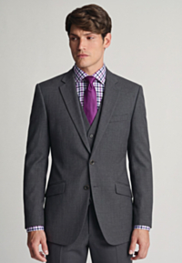 Tailored Fit Aldwych Mid Gray Washable Suit - Vest Optional