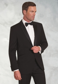 Tailored Fit Sapphire Black Wool Blend Tuxedo Jacket