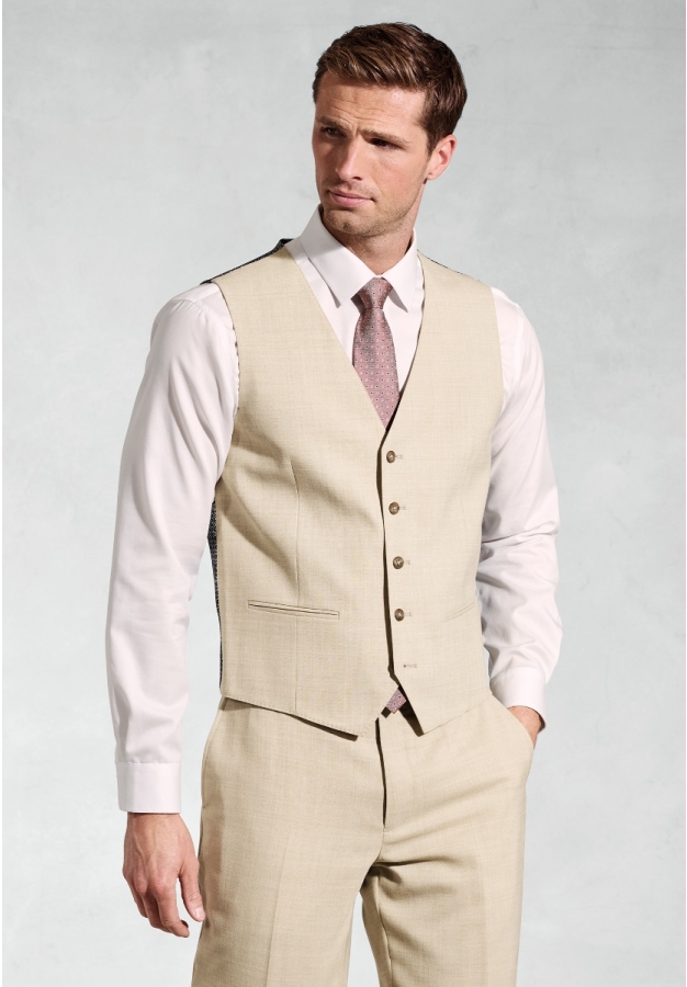 Tailored Fit McKellen Natural Wool Linen Blend Suit Vest