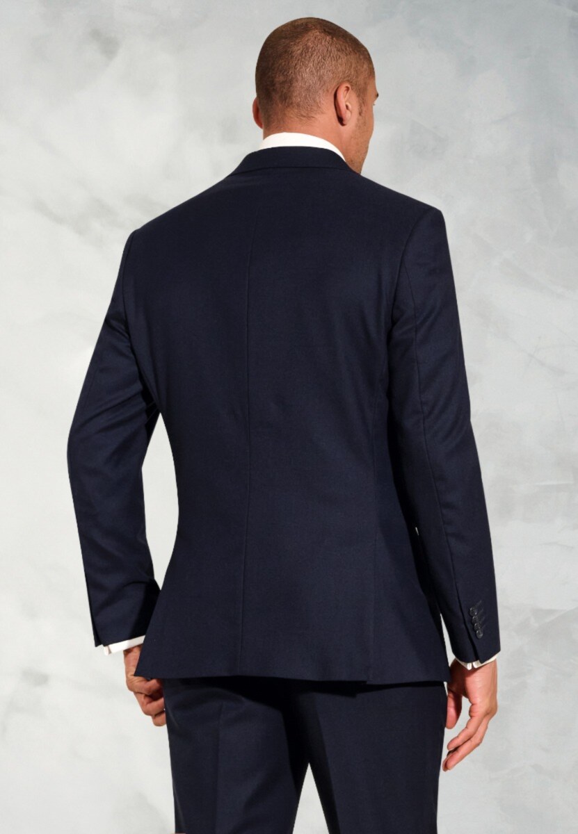 Tailored Fit Wells Navy Wool Blend Suit Jacket